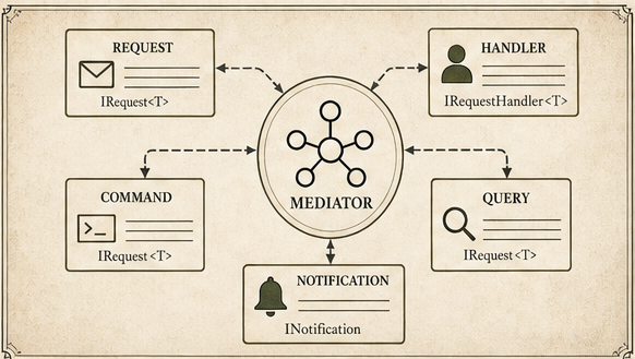 MediatR request handler flow diaqramı